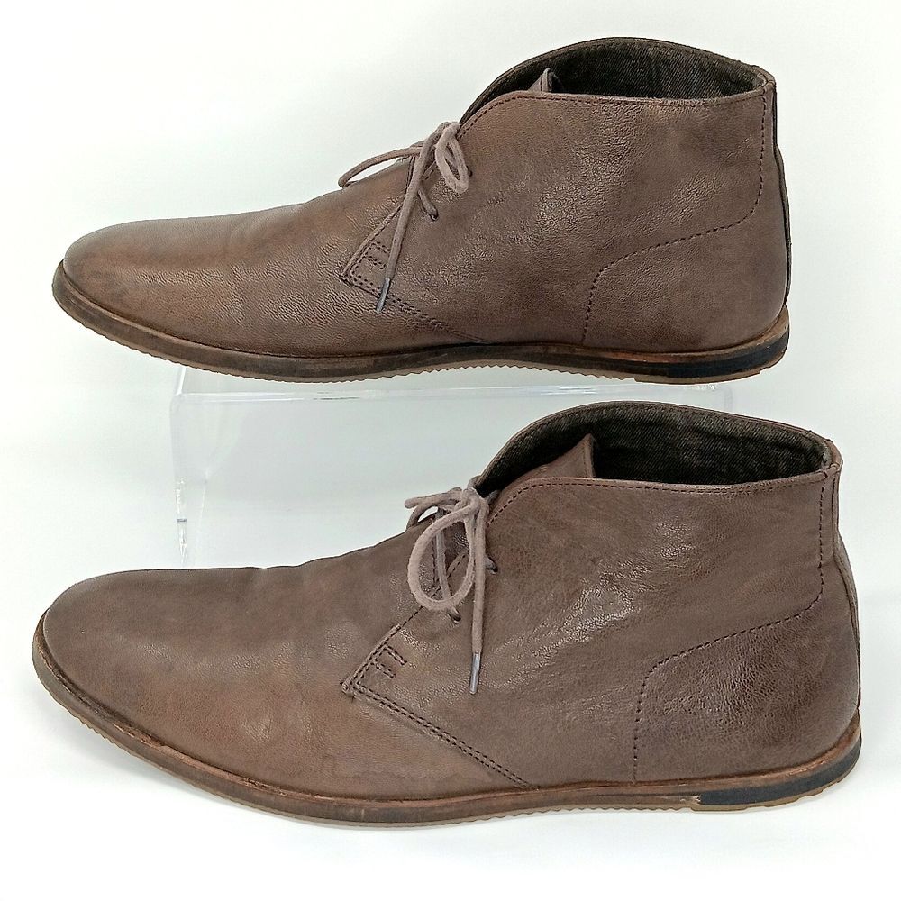 BEN SHERMAN Men’s Brown Leather Chukka Boots Size 13 Classic Casual